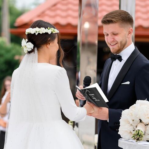 Elegant His and Hers Vow Books Set - Vows Book His and Hers w/ Keepsake Box, Ring Bags, Bride & Groom Cards, Writing Template - Linen Covered Vow Books for Wedding - Heartfelt Wedding Vow Keepsake in Saudi Arabia