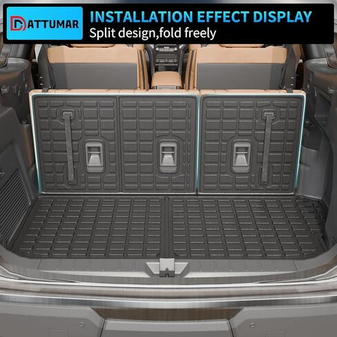 بطانة البضائع متوافقة مع 2019-2024 Subaru Ascent 7&8 Seater Trunk Mat Cargo Mat جميع الأحوال الجوية غطاء المقعد الخلفي حامي 2023 Ascent Accessories (حصيرة صندوق السيارة + سجادات مسند الظهر للصف الثالث) in Kuwait