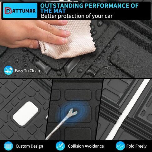 بطانة البضائع متوافقة مع 2019-2024 Subaru Ascent 7&8 Seater Trunk Mat Cargo Mat جميع الأحوال الجوية غطاء المقعد الخلفي حامي 2023 Ascent Accessories (حصيرة صندوق السيارة + سجادات مسند الظهر للصف الثالث) in Kuwait