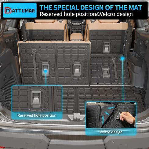 بطانة البضائع متوافقة مع 2019-2024 Subaru Ascent 7&8 Seater Trunk Mat Cargo Mat جميع الأحوال الجوية غطاء المقعد الخلفي حامي 2023 Ascent Accessories (حصيرة صندوق السيارة + سجادات مسند الظهر للصف الثالث) in Kuwait