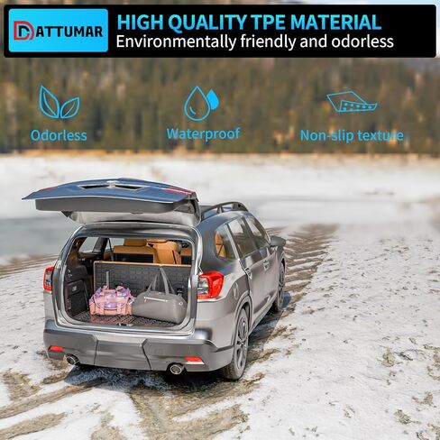 بطانة البضائع متوافقة مع 2019-2024 Subaru Ascent 7&8 Seater Trunk Mat Cargo Mat جميع الأحوال الجوية غطاء المقعد الخلفي حامي 2023 Ascent Accessories (حصيرة صندوق السيارة + سجادات مسند الظهر للصف الثالث) in Kuwait