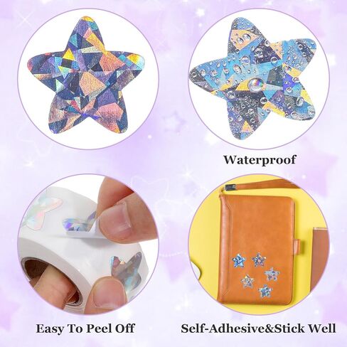 1000 PCS Holographic Silvery Star Stickers, 1 Inch Self Adhesive Metallic Glitter Foil Stickers Reflective Sparkly Star Stickers Reward Behavior Chart Labels for Students Teachers Supplies (2 Rolls) in Saudi Arabia