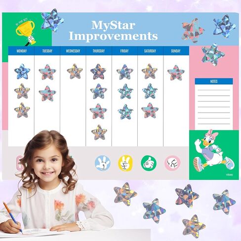 1000 PCS Holographic Silvery Star Stickers, 1 Inch Self Adhesive Metallic Glitter Foil Stickers Reflective Sparkly Star Stickers Reward Behavior Chart Labels for Students Teachers Supplies (2 Rolls) in Saudi Arabia