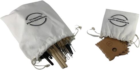 57 Piece Pottery Tools Sculpting Kit Includes Apron,Wooden Clay Tools,Carving Tool Pouch,Case,Book,Ribs, Reference Card and Reference Manual, Essential Tools for Pottery Enthusiasts,Artist Studio, in Saudi Arabia