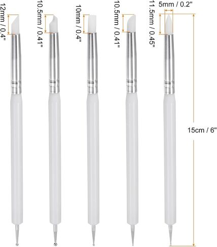 HARFINGTON 5 Pcs Silicone Clay Sculpting Tool Double-Ended Rubber Tip Metal Ball Silicon Shaper Pens Modeling Stylus Dotting Tool for DIY Handicraft Sculpture Pottery Painting, Wood in Kuwait
