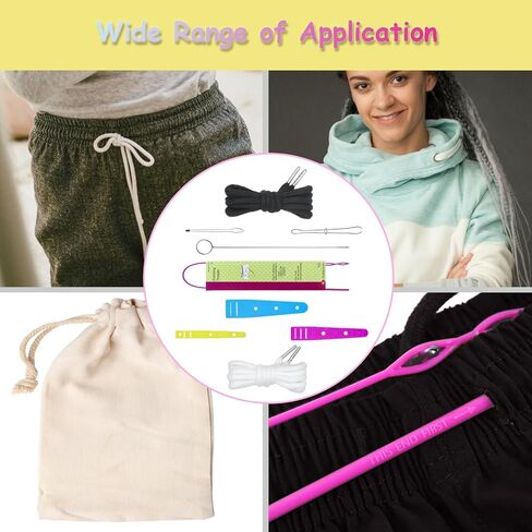 مجموعة 9 قطع من خيط الرباط، 2 قطعة من حبل الأربطة للسراويل الرياضية/ 1 قطعة من خيط الرباط المطاطي/ 2 قطعة من خيط بودكين المعدني/ 1 قطعة خطاف دوار معدني/ 3 قطع من أدوات خيط الأربطة المرنة in Kuwait