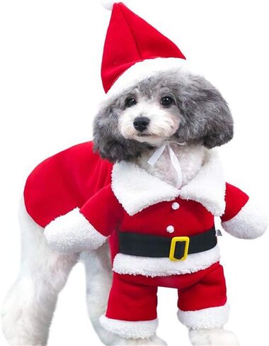 Pet Christmas Costumes Dog Cat Christmas Santa Suit Pet Cosplay Costumes (M) in Saudi Arabia