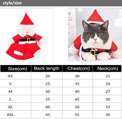 Pet Christmas Costumes Dog Cat Christmas Santa Suit Pet Cosplay Costumes (M) in Saudi Arabia