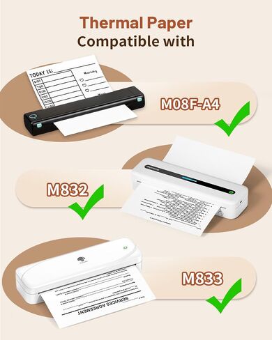 Phomemo Thermal Paper- 8.27"x11.69" Thermal Printer Paper Quick-Dry Paper Compatible with M08F M832 M833 M834 Portable Printer for Office, Business, Home, 100 Sheets in Saudi Arabia