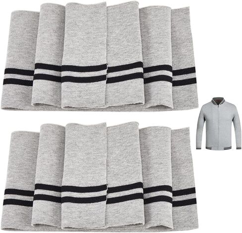GORGECRAFT 2PCS 37.4x5.5 Inch Elastic White Ribbing Fabric Neckline Collar Trim Waistbands Collar Cuffs Trim Material Black Stripe Waistband Knit Neckbands for Jacket Sewing Waistband Neckband Cuffs in Saudi Arabia