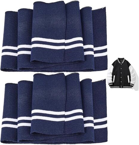 GORGECRAFT 2PCS 37.4x5.5 Inch Elastic White Ribbing Fabric Neckline Collar Trim Waistbands Collar Cuffs Trim Material Black Stripe Waistband Knit Neckbands for Jacket Sewing Waistband Neckband Cuffs in Saudi Arabia