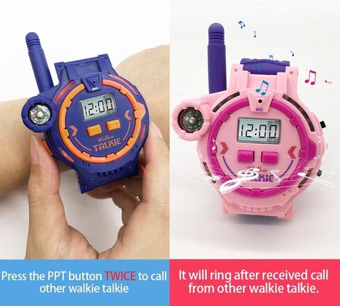 Rechargeable Walkie Talkie for Kids Two-Way Radio Walky Talky with Flashlight Children Outdoor Game Interphone Toy Game and Gifts for Boy and Girl Age 4 to 12 (Blue) in Saudi Arabia