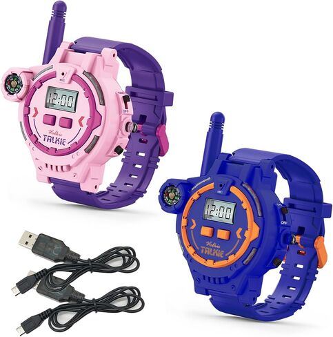 Rechargeable Walkie Talkie for Kids Two-Way Radio Walky Talky with Flashlight Children Outdoor Game Interphone Toy Game and Gifts for Boy and Girl Age 4 to 12 (Blue) in Saudi Arabia