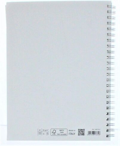Fabriano EcoQua Notebook, Small, Spiral-Bound, Grid, 70 Sheets, Black in Saudi Arabia