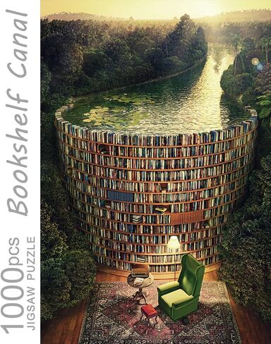 Jigsaw Puzzles for Adults, 1000 Pieces and up, Bookshelf Canal Puzzle, Books Library Challenging Funny Puzzles for Friends Family Activity Game Nights Gifts in Saudi Arabia