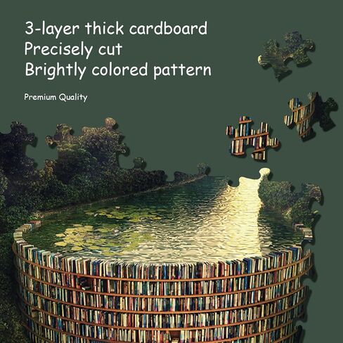 Jigsaw Puzzles for Adults, 1000 Pieces and up, Bookshelf Canal Puzzle, Books Library Challenging Funny Puzzles for Friends Family Activity Game Nights Gifts in Saudi Arabia