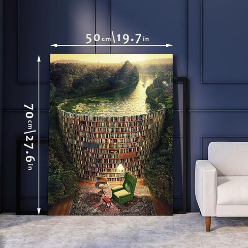 Jigsaw Puzzles for Adults, 1000 Pieces and up, Bookshelf Canal Puzzle, Books Library Challenging Funny Puzzles for Friends Family Activity Game Nights Gifts in Saudi Arabia
