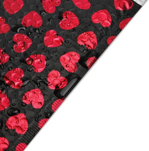 50pcs #000 4x8" Bubble Mailers Padded Envelopes for Valentines Present Birthday Gift Cosmetics Jewelry Packing with Waterproof Self Seal Strip (red hearts, #000 4x8 inch)- TONESPAC in Kuwait