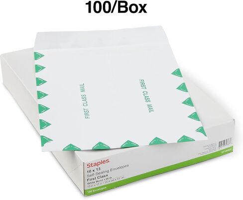 Staples 195032 Wove Self-Sealing First-Class Catalog Envelopes 10-Inch X 13-Inch White 100/Bx in Saudi Arabia