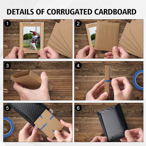 362 Pcs Trading Card Shipping Protector Set Include 240 Corrugated Cardboard Sheets 120 White Poly Bubble Mailers, Card Mailers Padded Envelopes and 2 Masking Tape for Trading Card Packaging (Black) in Saudi Arabia