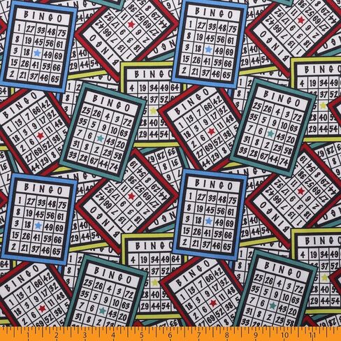 Mook Fabrics Cotton Bingo, Multi Cut by The Yard in Saudi Arabia