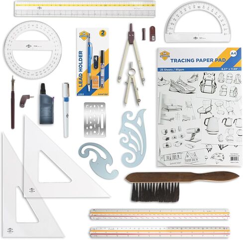 ALVIN Academy Drafting, Drawing and Design Signature Kit | 17 Pieces | Class Tools for Geometry, Architecture and Engineering Students | - Model DDKS3 in Saudi Arabia