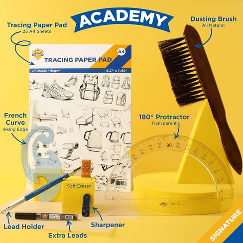 ALVIN Academy Drafting, Drawing and Design Signature Kit | 17 Pieces | Class Tools for Geometry, Architecture and Engineering Students | - Model DDKS3 in Saudi Arabia