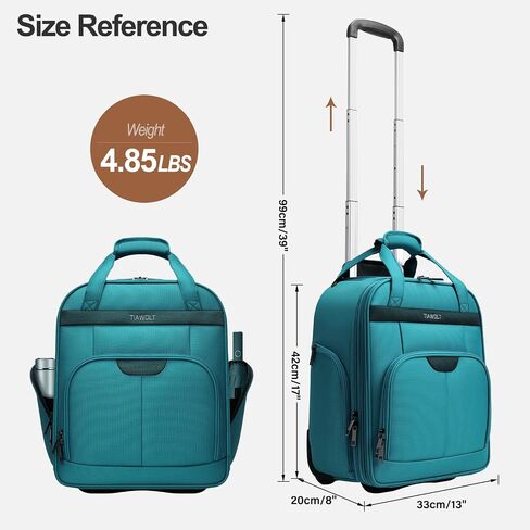 Underseat Carry on Luggage With Wheels Soft side Lightweight Business Travel Small Carry On Suitcases Bag with TSA lock for Airlines,Men and Women, Pilots and Crew,Jet Black in Saudi Arabia