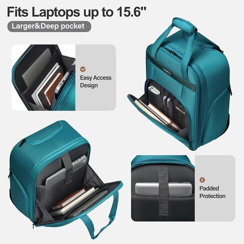 Underseat Carry on Luggage With Wheels Soft side Lightweight Business Travel Small Carry On Suitcases Bag with TSA lock for Airlines,Men and Women, Pilots and Crew,Jet Black in Saudi Arabia