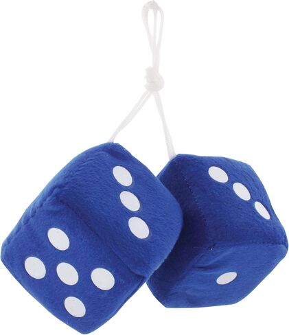 United Pacific C5038B 3"x 3" Classic Hanging Fuzzy Dice, Soft & Fuzzy Hanging Mirror Dice, Decorative Hanging Fuzzy Dice – Blue/White Dots – ONE Pair in Saudi Arabia