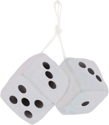 United Pacific C5038B 3"x 3" Classic Hanging Fuzzy Dice, Soft & Fuzzy Hanging Mirror Dice, Decorative Hanging Fuzzy Dice – Blue/White Dots – ONE Pair in Saudi Arabia