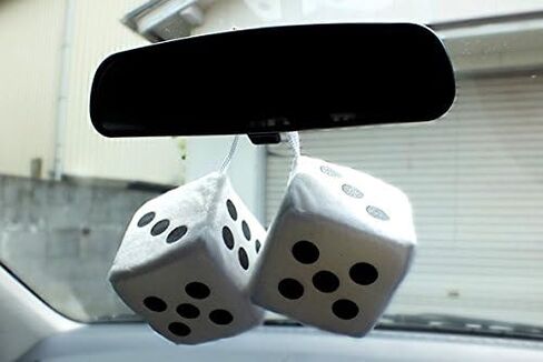 United Pacific C5038B 3"x 3" Classic Hanging Fuzzy Dice, Soft & Fuzzy Hanging Mirror Dice, Decorative Hanging Fuzzy Dice – Blue/White Dots – ONE Pair in Saudi Arabia