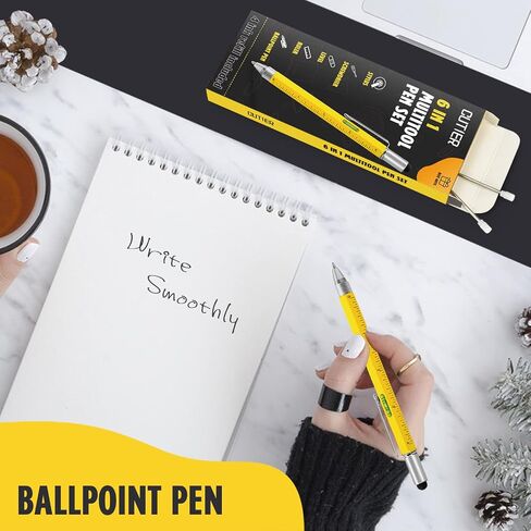 Cool Pen Gifts for Men, 6-in-1 Multi Tool Tech Pen Gadgets Tools for Men, Personalized Gifts for Dad or Him, Funny Gift for Christmas, Father's Day Valentines or Birthdays Gifts (Yellow) in Saudi Arabia