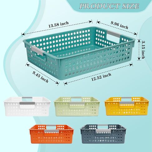 Soddeph A4 Paper Trays for Classroom with Grip Handles,Book Baskets for Library, Drawers, Office, Home,Desk,Turn in Trays Classroom Plastic Storage Baskets in Kuwait