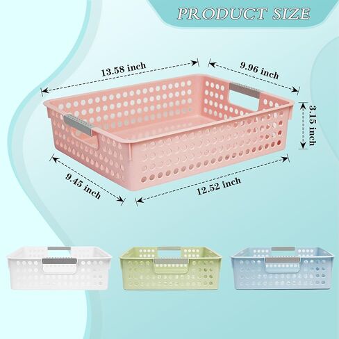 Soddeph A4 Paper Trays for Classroom with Grip Handles,Book Baskets for Library, Drawers, Office, Home,Desk,Turn in Trays Classroom Plastic Storage Baskets in Kuwait