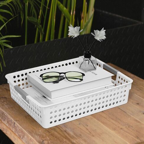 Soddeph A4 Paper Trays for Classroom with Grip Handles,Book Baskets for Library, Drawers, Office, Home,Desk,Turn in Trays Classroom Plastic Storage Baskets in Kuwait