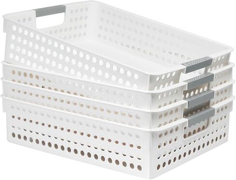 Soddeph A4 Paper Trays for Classroom with Grip Handles,Book Baskets for Library, Drawers, Office, Home,Desk,Turn in Trays Classroom Plastic Storage Baskets in Kuwait