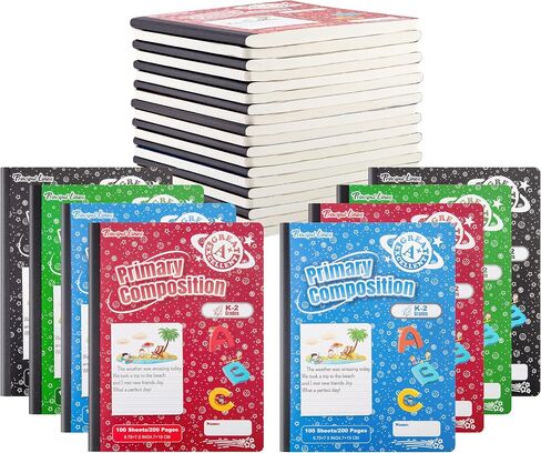 24 Pack Primary Composition Notebook K-2 - Primary Journal Blank Writing Book for Kids - Drawing Story Journal Writing Notebook Back to School Supplies, 9.75"x 7.5", 200 Pages(100 Sheets) in Kuwait