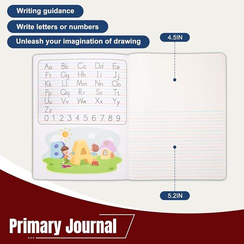 24 Pack Primary Composition Notebook K-2 - Primary Journal Blank Writing Book for Kids - Drawing Story Journal Writing Notebook Back to School Supplies, 9.75"x 7.5", 200 Pages(100 Sheets) in Kuwait