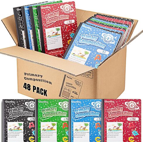 24 Pack Primary Composition Notebook K-2 - Primary Journal Blank Writing Book for Kids - Drawing Story Journal Writing Notebook Back to School Supplies, 9.75"x 7.5", 200 Pages(100 Sheets) in Kuwait