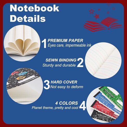 24 Pack Primary Composition Notebook K-2 - Primary Journal Blank Writing Book for Kids - Drawing Story Journal Writing Notebook Back to School Supplies, 9.75"x 7.5", 200 Pages(100 Sheets) in Kuwait