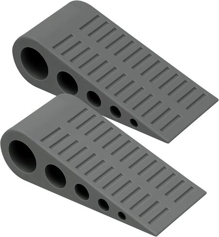 1.9 Inches Heavy Duty Door Stopper, Optish 2 Pack Rubber Door Stop, Door Stoppers for Bottom of Door, Large Door Stopper Wedge for Home Office School (Black) in Saudi Arabia