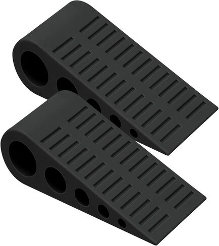 1.9 Inches Heavy Duty Door Stopper, Optish 2 Pack Rubber Door Stop, Door Stoppers for Bottom of Door, Large Door Stopper Wedge for Home Office School (Black) in Saudi Arabia