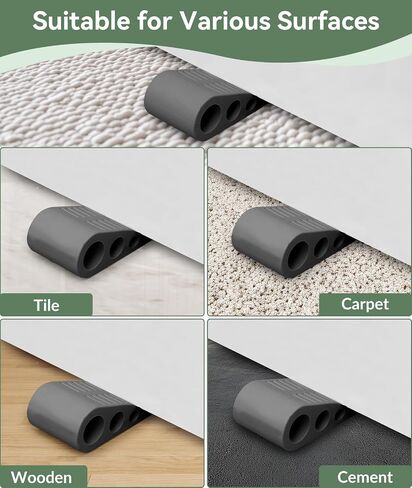 1.9 Inches Heavy Duty Door Stopper, Optish 2 Pack Rubber Door Stop, Door Stoppers for Bottom of Door, Large Door Stopper Wedge for Home Office School (Black) in Saudi Arabia