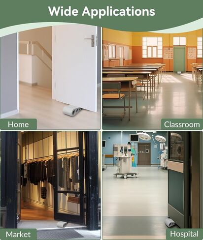 1.9 Inches Heavy Duty Door Stopper, Optish 2 Pack Rubber Door Stop, Door Stoppers for Bottom of Door, Large Door Stopper Wedge for Home Office School (Black) in Kuwait