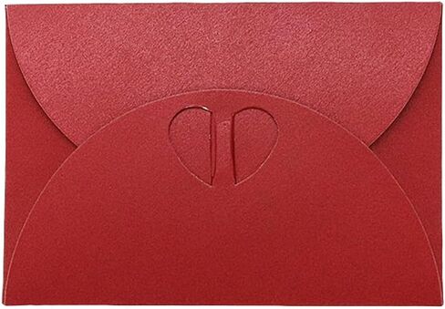 24 قطعة من المظاريف الصغيرة، مشبك على شكل قلب لتخزين العناصر الصغيرة، حامل بطاقات هدية لطيف، مغلفات ورقية، مغلفات بطاقات هدايا الدعوة لحفلات الزفاف وحفلات التهنئة والعطلات، أحمر in Kuwait