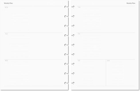 Discagenda Planner Insert Refills Discbound 120gsm 80lb (Weekly Horizontal, HP Classic (7 x 9.25in)) in Kuwait