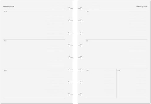 Discagenda Planner Insert Refills Discbound 120gsm 80lb (Weekly Horizontal, HP Classic (7 x 9.25in)) in Kuwait