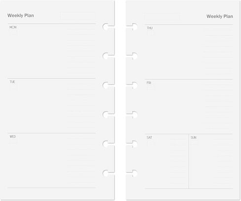 Discagenda Planner Insert Refills Discbound 120gsm 80lb (Weekly Horizontal, HP Classic (7 x 9.25in)) in Kuwait