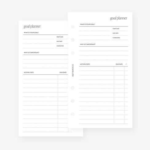 Personal Goal Planner Insert Agenda Refill for Filofax Personal, LV MM sized 6 ring agendas, 3.75 x 6.75 in Saudi Arabia